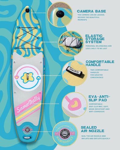 11'STAND UP PADDLE BADARDS CONTROL مع إكسسوارات SUP PREMIUM SUP على ظهر حقيبة الظهر والزعانف القابلة للإزالة ، لوحات مجداف قابلة للنفخ 34 بوصة من جميع مستويات المهارة in Saudi Arabia