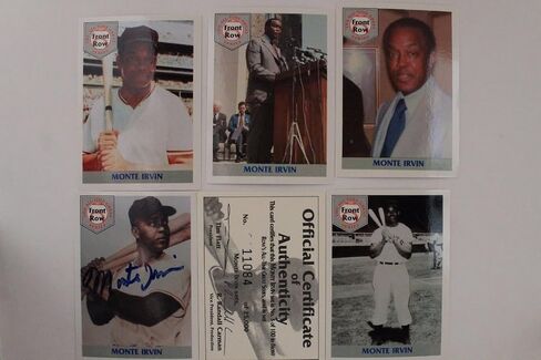 MONTE IRVIN (d.2016) 5 Card Series Giants Autographed 1992 FRONT ROW 16C - MLB Autographed Baseball Cards in Saudi Arabia