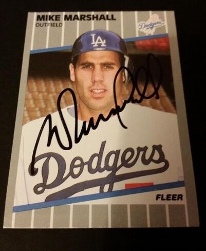 Mike Marshall Dodgers 1989 Fleer #66 Angels Authentic Motograph JG2 - Baseball Slabbed Cards in Saudi Arabia