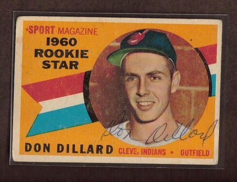 1960 Topps #122 Don Dillard Indians التوقيع على Rookie Auto 15a - بطاقات البيسبول الموقعة in Saudi Arabia