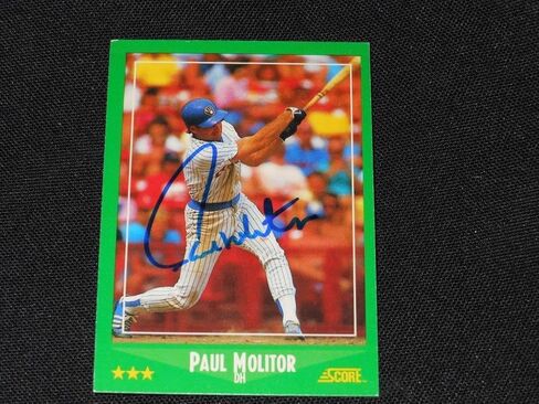 قام Brewers Hof Paul Molitor بتوقيع بطاقة توقيع الدرجات 1988 #340 صعبة 822 - بطاقات البيسبول الموقعة MLB in Saudi Arabia