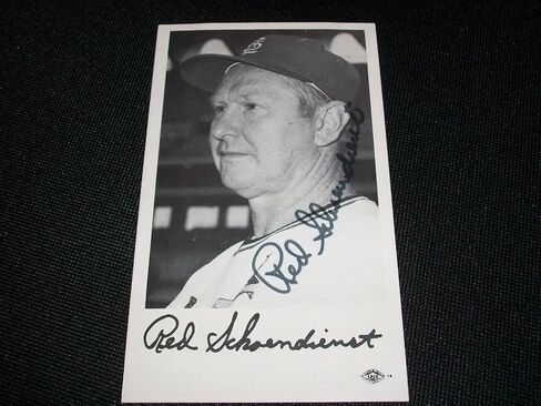 St Louis Cardinals Hof Schoendienst Auto Team Team Recoed بطاقة صور M7 - بطاقات البيسبول الموقعة in Saudi Arabia