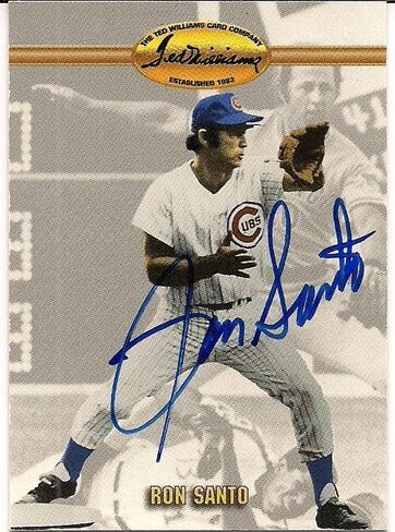 Autgraphered Ron Santo 1993 Ted Willams Card - MLB Motophaged Cards Baseball in Saudi Arabia