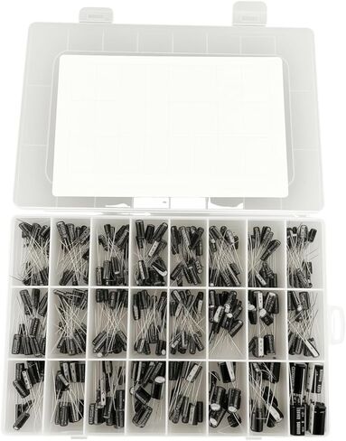 500pcs 24value electrolytic lecacitor kit ، 0.1ucf to 1000uf 10v 16V 25V 50V capacitors electrolytic completment set set set set for repair and diy in Saudi Arabia