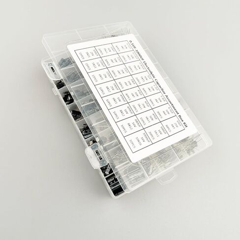 500pcs 24value electrolytic lecacitor kit ، 0.1ucf to 1000uf 10v 16V 25V 50V capacitors electrolytic completment set set set set for repair and diy in Saudi Arabia