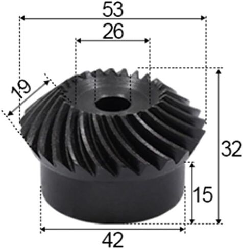 Pinion Hardware for Mechanical Rotation Two Pieces of Spiral Bevel Gear 2modulus 22/25/30 Teeth Number(2M25T Pair) in Saudi Arabia