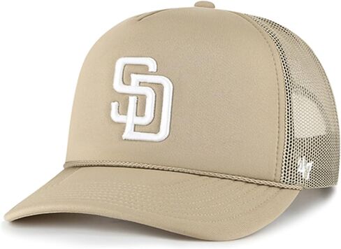 47 Brand MLB Unisex Khaki Primary Logo Foam Trucker Adjustable Mesh Snapback Hat Adult One Size Fits All in Saudi Arabia