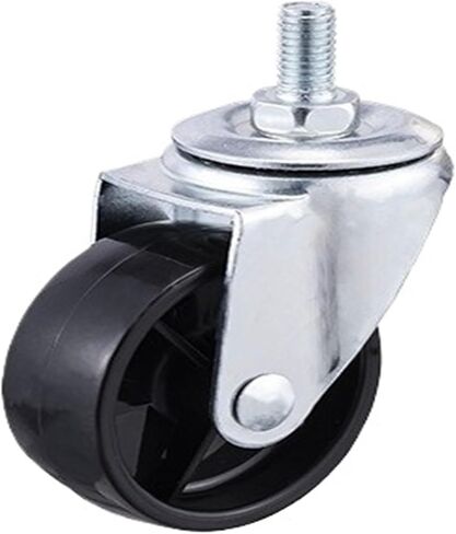 4 Pieces/lot 2""/2.5""/3"" Light Black PP Caster M12 Screw Spinner with Brake bearingless Plastic Black Caster(M10x25 Brake,2.5 Inch) in Kuwait