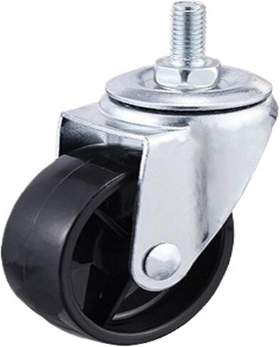 4 Pieces/lot 2""/2.5""/3"" Light Black PP Caster M12 Screw Spinner with Brake bearingless Plastic Black Caster(M10x25 Brake,2.5 Inch) in Kuwait