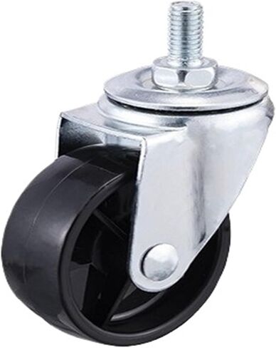 4 Pieces/lot 2""/2.5""/3"" Light Black PP Caster M12 Screw Spinner with Brake bearingless Plastic Black Caster(M10x25 Brake,2.5 Inch) in Kuwait