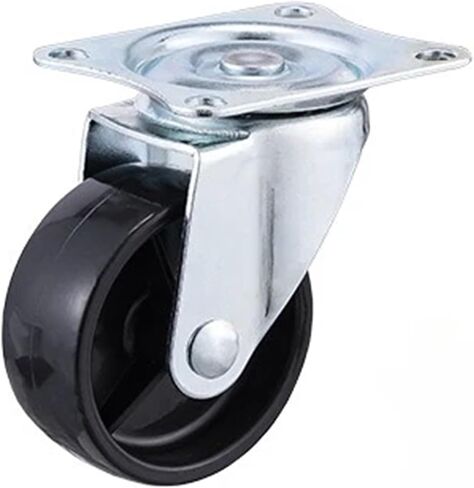 4 Pieces/lot 2""/2.5""/3"" Light Black PP Caster M12 Screw Spinner with Brake bearingless Plastic Black Caster(M10x25 Brake,2.5 Inch) in Kuwait