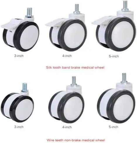 1 Piece 4-inch Universal Silent Screw Caster Nursing Bed Pole Double Row(Screw) in Saudi Arabia