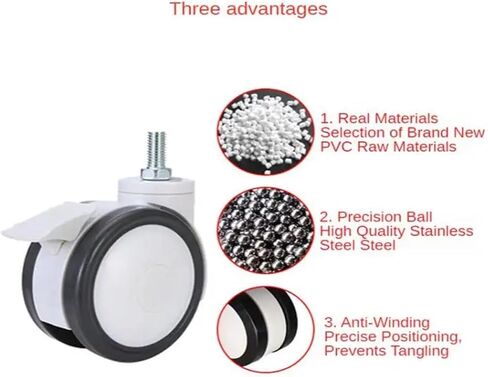 1 Piece 4-inch Universal Silent Screw Caster Nursing Bed Pole Double Row(Screw) in Saudi Arabia