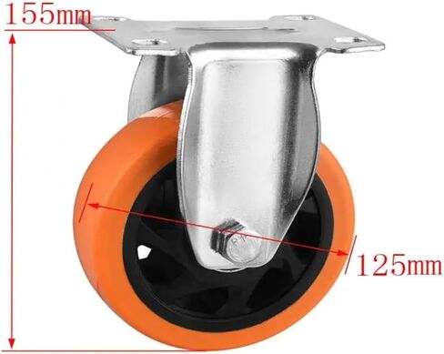 1 Piece Caster 5 inch Hollow Pattern Directional Wheel Medium Orange Double Bearing Silent Linear Wheel Injection molding in Saudi Arabia