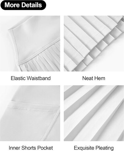 KUTOOK Pleated Tennis Skirts for Women with Pocket Shorts High Waisted Golf Skorts for Athletic Workout Sports Running Pickleball in Kuwait