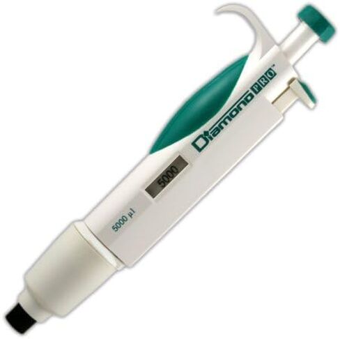 Globe Scientific Diamond PRO 3312-5000 Fixed Volµme Research Micropipette, 5000µL Volume, Light Green in Saudi Arabia