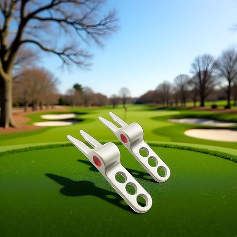 2 Pcs Silver Golf Ball Fork Pivot Divot Repair Tool for Cameron Divot Tools for Scotty Golf Divot Tools in Saudi Arabia