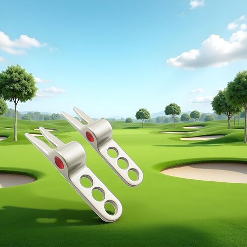 2 Pcs Silver Golf Ball Fork Pivot Divot Repair Tool for Cameron Divot Tools for Scotty Golf Divot Tools in Saudi Arabia
