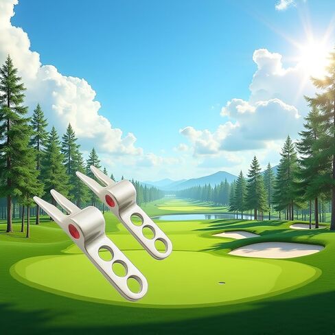 2 Pcs Silver Golf Ball Fork Pivot Divot Repair Tool for Cameron Divot Tools for Scotty Golf Divot Tools in Saudi Arabia