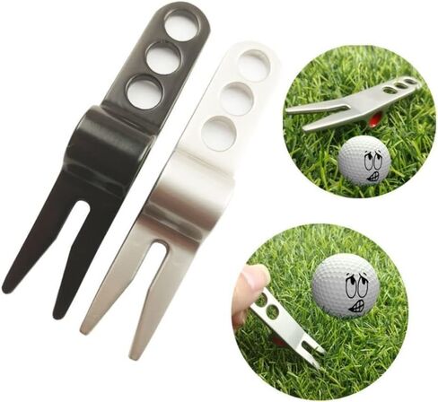 2 Pcs Silver Golf Ball Fork Pivot Divot Repair Tool for Cameron Divot Tools for Scotty Golf Divot Tools in Saudi Arabia