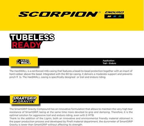 Pirelli Scorpion Enduro M Gold Color Edition Mountain Bicycle Tire 29x2.6 - Tubeless High-Performance Tear-Resistant MTB Tire for XC Racing, Trail and Enduro Riding in Saudi Arabia