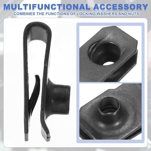 PATIKIL U-Style Clip-On Nut, 30 Pack M4-0.7 Regular Extruded U-Nut U-Type Fasteners Hardware Nuts 304 Stainless Steel for Automotive Metal Cars Motorcycles, Silver in Saudi Arabia