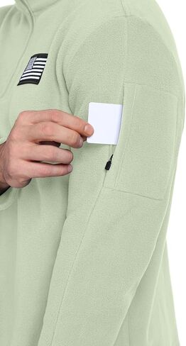 USA FLAG GRAPHIC SWESTSHERT للرجال ، وطني أمريكي 1/4 بسحاب طويل الأكمام مع جيب الكتف in Kuwait