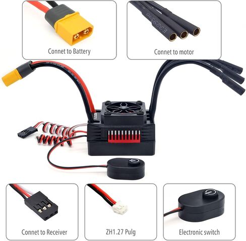 محرك Surpass Rocket V2 الأسرع من الصوت 3660 2800kv بدون فرشاة، محرك BL مستشعر مقاوم للماء 4P RC لشاحنة التحكم عن بعد 1/10 in Saudi Arabia