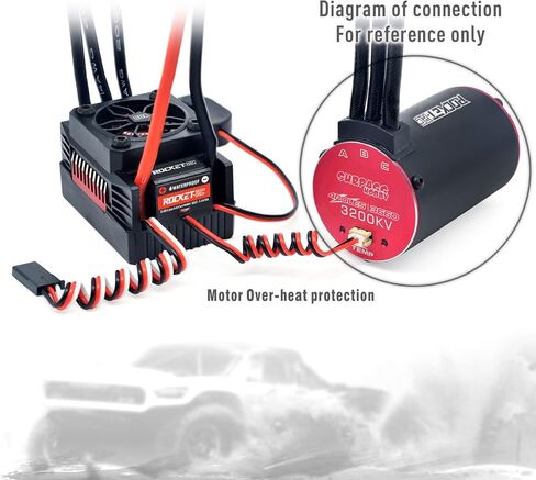 محرك Surpass Rocket V2 الأسرع من الصوت 3660 2800kv بدون فرشاة، محرك BL مستشعر مقاوم للماء 4P RC لشاحنة التحكم عن بعد 1/10 in Saudi Arabia