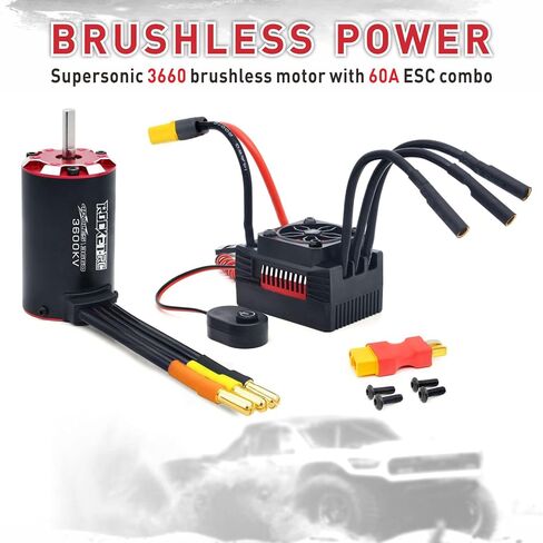 محرك Surpass Rocket V2 الأسرع من الصوت 3660 2800kv بدون فرشاة، محرك BL مستشعر مقاوم للماء 4P RC لشاحنة التحكم عن بعد 1/10 in Saudi Arabia