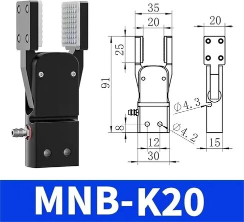 1PCS Sensor Patch و Minib عريض مع قبضة الهواء المفتوح أسطوانة روبوت الروبوت الروبوت Mini Clamp (MNB-K35) in Kuwait