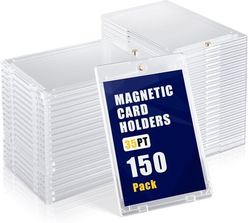 200ct Magnetic Card Holder 35pt Hard Plastic Trading Card Protectors One Touch U-V Protection Magnetic Display Case for Baseball Sports in Saudi Arabia