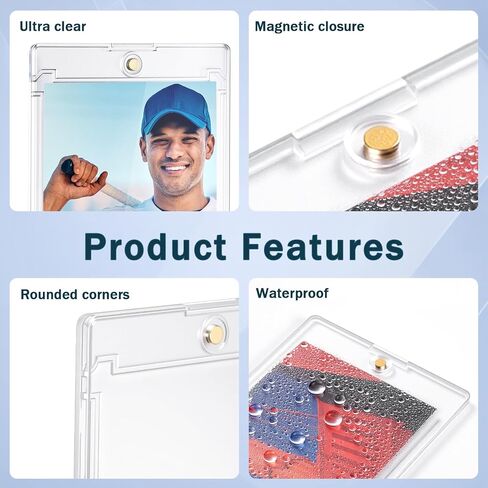200ct Magnetic Card Holder 35pt Hard Plastic Trading Card Protectors One Touch U-V Protection Magnetic Display Case for Baseball Sports in Saudi Arabia