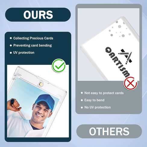 200ct Magnetic Card Holder 35pt Hard Plastic Trading Card Protectors One Touch U-V Protection Magnetic Display Case for Baseball Sports in Saudi Arabia