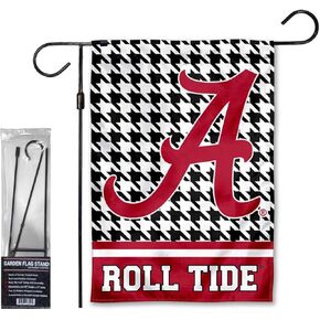 Alabama Crimson Tide Houndstooth Pattern Garden Banner Flag with Stand Pole Holder in Kuwait