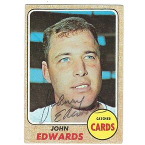 Autographed John Edwards 1968 Topps Card - MLB Autographed Baseball Cards in Saudi Arabia