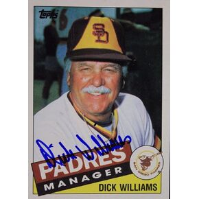 Dick Williams Padres Manager (d.11) Autographed 1985 Topps #66 Signed Card 16L - Baseball Slabbed Autographed Cards in Saudi Arabia