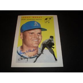 Leroy Wheat 1954-55 Athletics Signed 8.5X11 Topps Photo Authentic Autograph JB8 - Baseball Slabbed Autographed Cards in Saudi Arabia