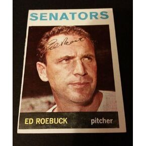 Ed Roebuck Senators 1964 Topps #187 Dodgers Authentic توقيع توقيع JG2 - بطاقات البيسبول الموقعة in Saudi Arabia