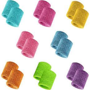 8 PCS عرقات العرق معصم الرياضة ، والرطوبة المعصم التنس فتيل القطن Terry Cloths العرق للرجال والنساء ، وأزمة العرق الرياضية للركض ، وكرة السلة ، وكرة القدم ، والتمرين in Kuwait