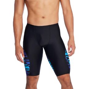 Speedo Men's Standard Swimsuit Jammer Endurance+ Splice Team Colors, Edge Black/Blue, 32 in Kuwait