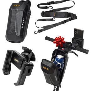 E-Scooter Kit: 3L Waterproof EVA Hard Shell Storage Bag, Scooter Phone Holder & 90" Scooter Strap - Essential Electric Scooter Accessory for Adult Urban Commuters in Saudi Arabia