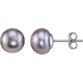 THE PEARL SOURCE 7-8mm White Freshwater Real Pearl Earrings for Women - 14K Gold Earrings | Hypoallergenic Earrings with Genuine Cultured Pearls in Saudi Arabia