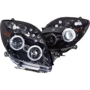 SPEC-D TUNING Black Halo Projector LED Lamps Headlights Compatible with 2006-2008 Toyota Yaris Hatchback, Left + Right Pair Headlamps Assembly in Kuwait