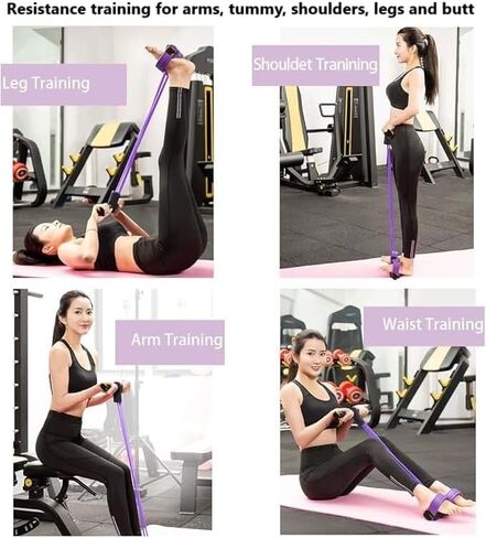 Multifunction Tension Rope, 6-Tube Elastic Yoga Pedal Puller Resistance Band, Natural Latex Tension Rope Fitness Equipment, for Abdomen/Waist/Arm/Leg Stretching Slimming Training in Saudi Arabia