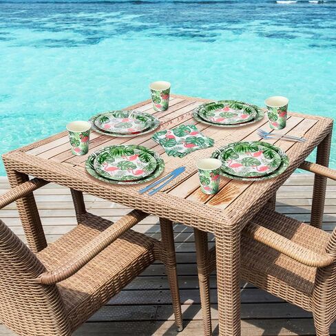 200 Pcs Tropical Nights Hawaiian Aloha Party Supplies Serve 50 Guests Luau Paper Plates Cups Napkins for Summer Beach Tableware Pool Party in Saudi Arabia