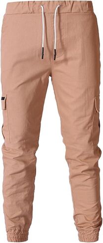 JiXiang Sweatpants for Men Casual Joggers Drawstring Chino Athletic Trousers Hiking Outdoor Twill Track Jogging Sweatpants in Saudi Arabia