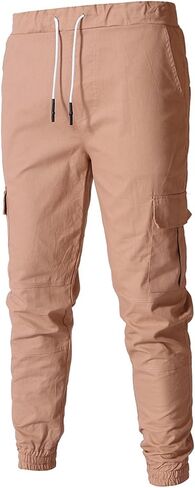 JiXiang Sweatpants for Men Casual Joggers Drawstring Chino Athletic Trousers Hiking Outdoor Twill Track Jogging Sweatpants in Saudi Arabia