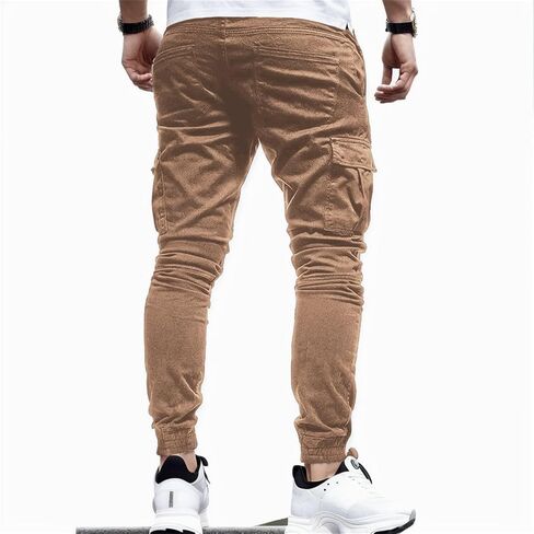 JiXiang Sweatpants for Men Casual Joggers Drawstring Chino Athletic Trousers Hiking Outdoor Twill Track Jogging Sweatpants in Saudi Arabia