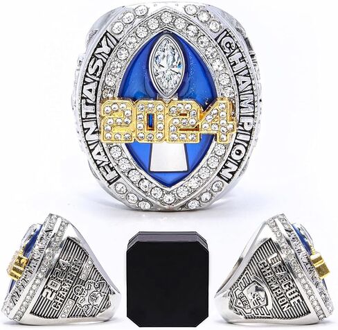2024 Fantasy Football Ring 2025 with Wooden Box League Champion Trophy Rings Premium Award for Winner in Kuwait